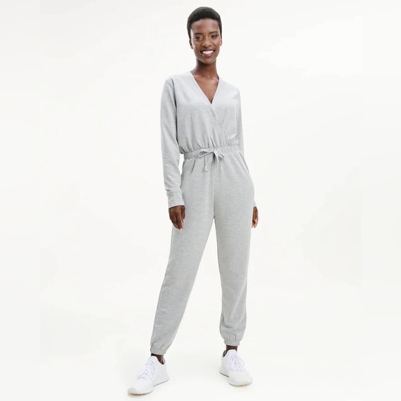 NWT Splendid x Cella Jane Supersoft Surplice Jumpsuit Gray Size Small - Picture 2 of 16